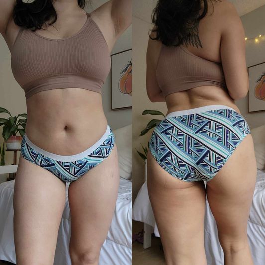 Cotton Geometric Print Bikini