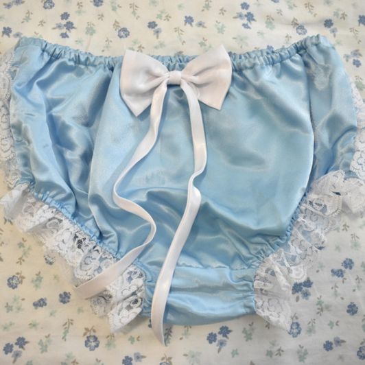 Blue Satin Sissy Panties