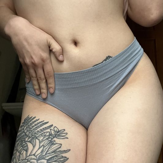 Masturbated In Blue Thong