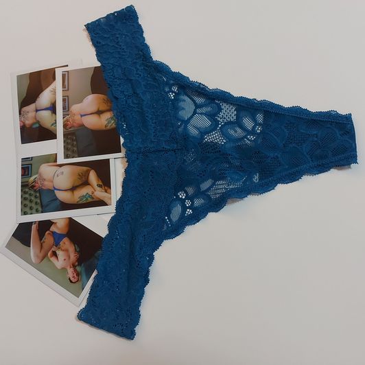 Blue Lacey Panty Pic Set