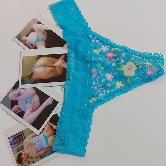 Blue Flower Panty Pic set