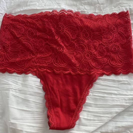 Red cotton Lacey panties