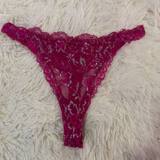 Used Victoria Secret Fuchsia Sparkly Panties