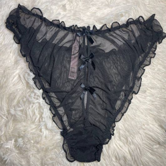 Used Victoria Secret Sheer Black Panties