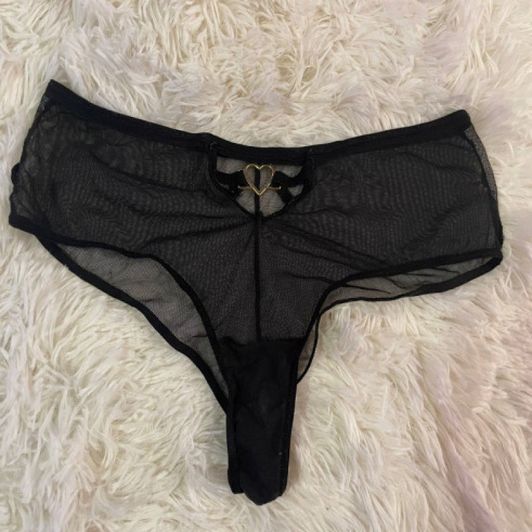 Used Victoria Secret Black Sheer Panties