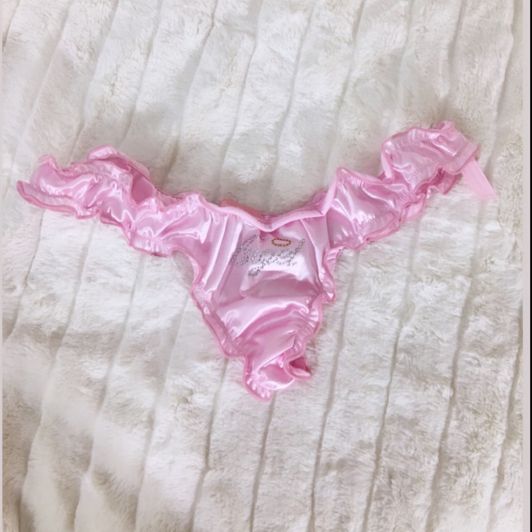 Angel Pink Satin Silk Ruffle Panties