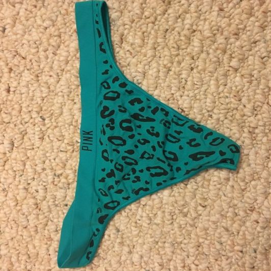 Turquoise printed thong