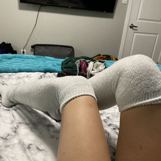 Fuzzy White Socks