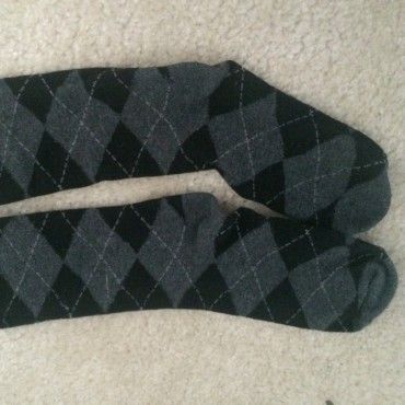 Worn argyle socks