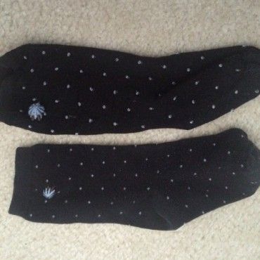 Worn Black Polkadotted socks