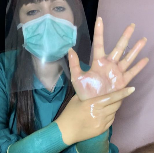 Transparent Surgical gloves  gown Mask