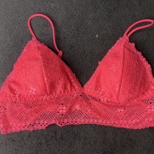 Medium hot pink lace bra