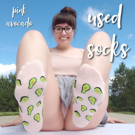 Used Socks Pink Avocado Ankle Socks