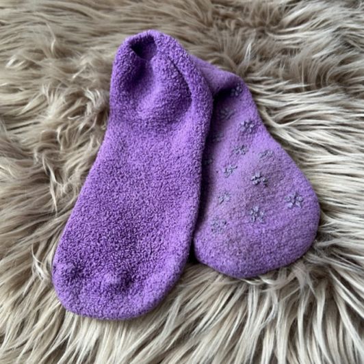 purple plush socks