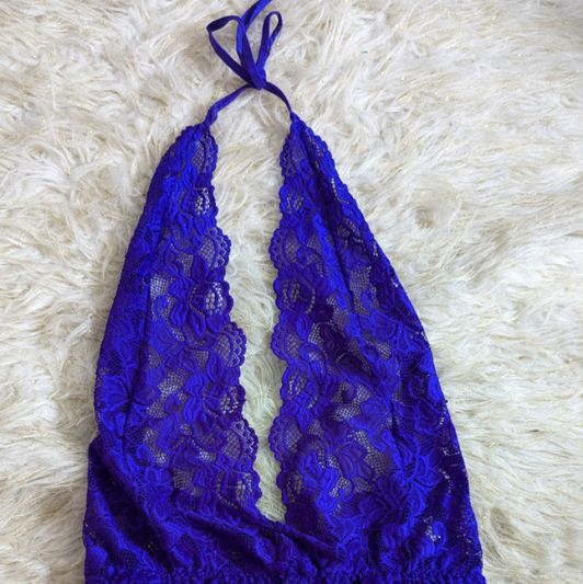 Purple lace bodysuit babydoll