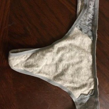 Grey cotton thong