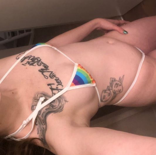 my rainbow micro bikini
