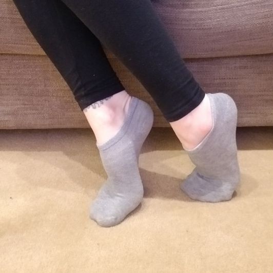 Worn Gray Ankle Socks