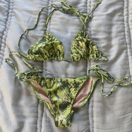 Green Snakeskin Bikini