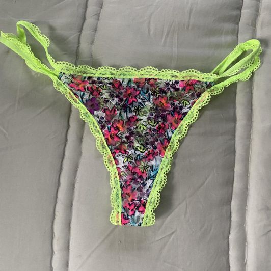 Neon Floral Thong