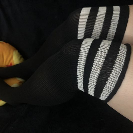 Black Thigh High Socks