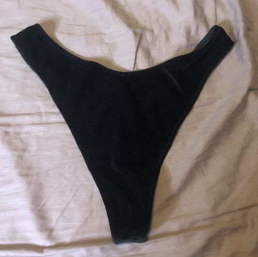 Black Velvet Bikini Thong