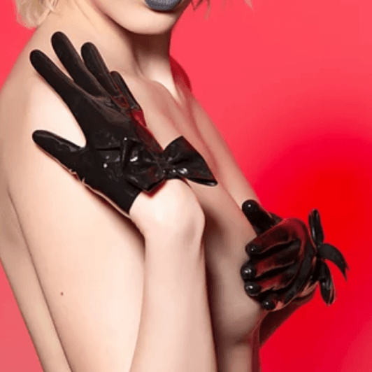 SPONSOR: Black Latex Gloves with Bows
