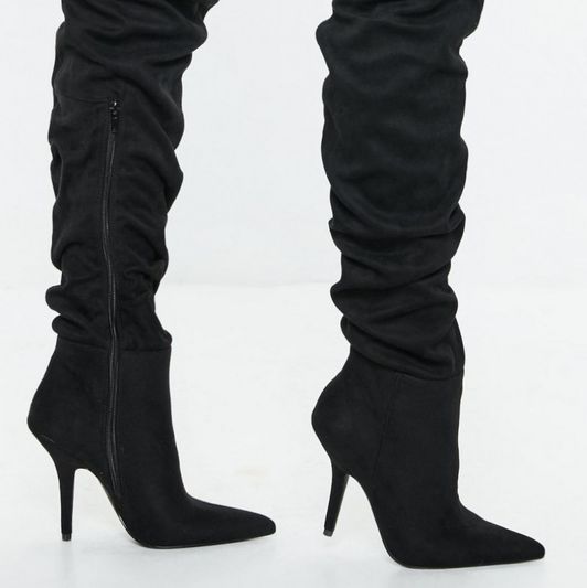 black slouchy over the knee boots