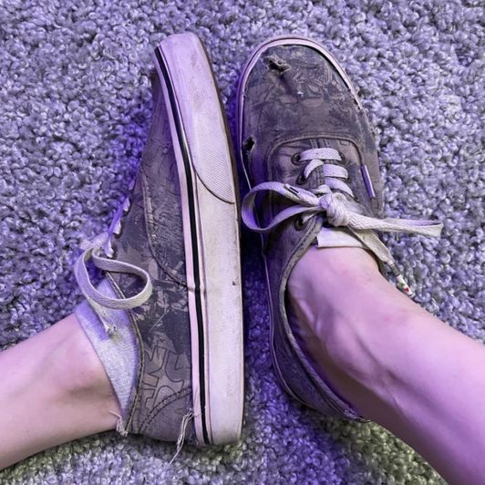 super damaged old skate shoes
