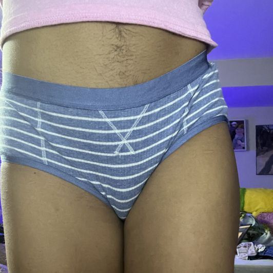 Blue and White striped panties