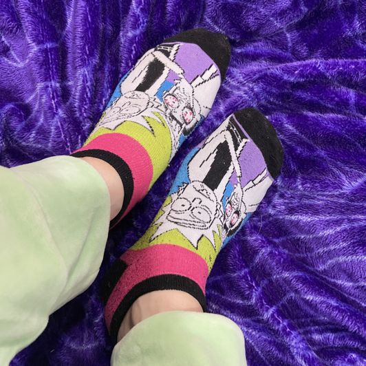 Neon cartoon stinky ankle socks