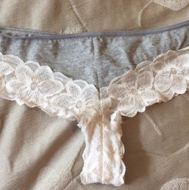 Gray with lace cheeky panties