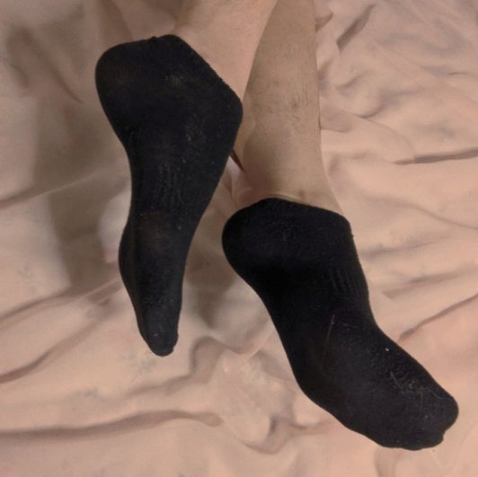 Worn Black Ankle Socks