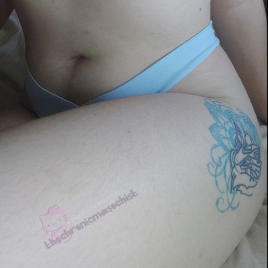 Blue and Pink Striped Thong