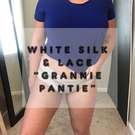 White Silk and Lace Grannie Pantie