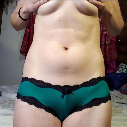 VS Green Silk Lace Panties