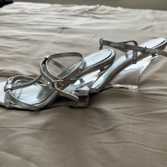 Silver worn heels