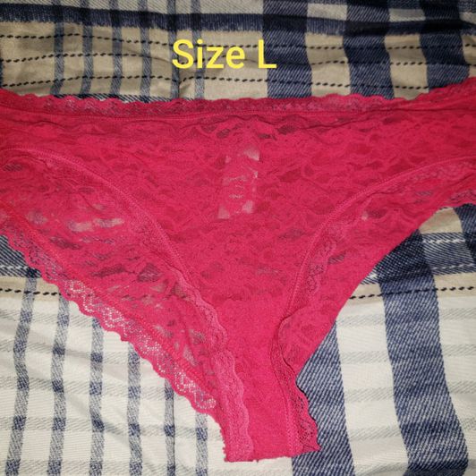 Pink Lace Panties Size L