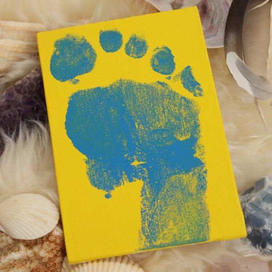 Blue Yellow R Foot Stamp s