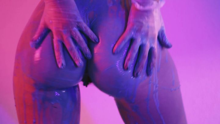 Blue Paint Anal Fisting