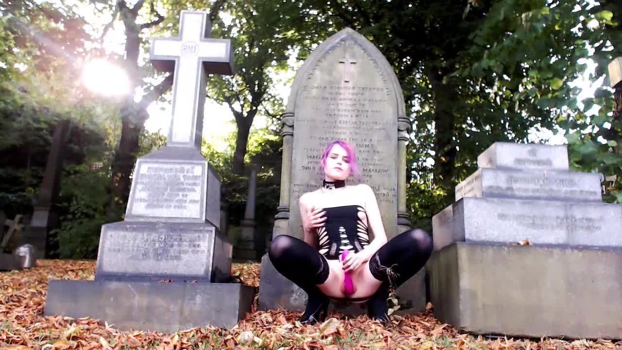 Desecrating a cemetary