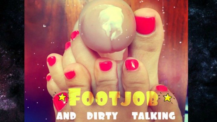 Footjob and lots of dirty talking
