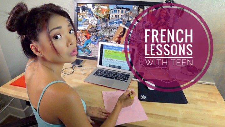 French Lessons w Asian Teen/Double Fuck