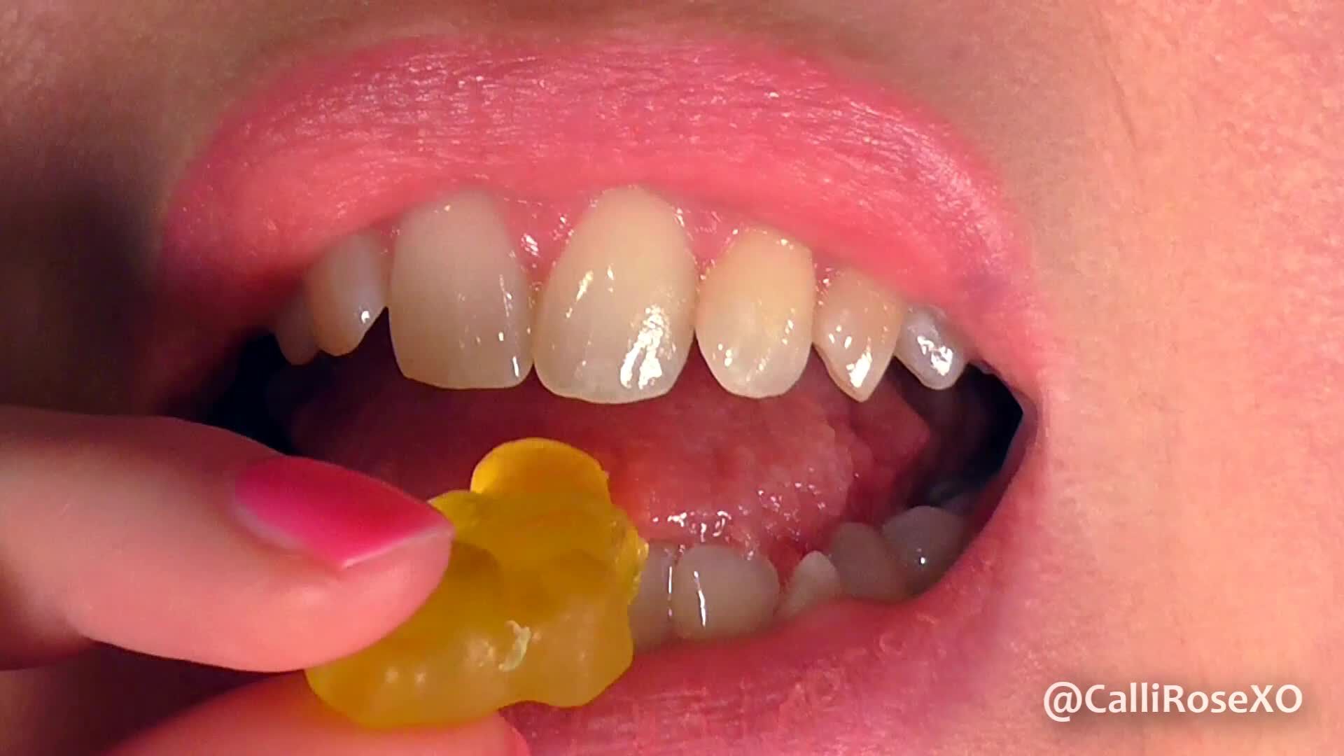 Biting Gummy Bears with my Sharp Teeth
