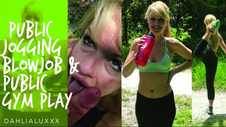 Public Jogging Blowjob &amp; Public Gym Play