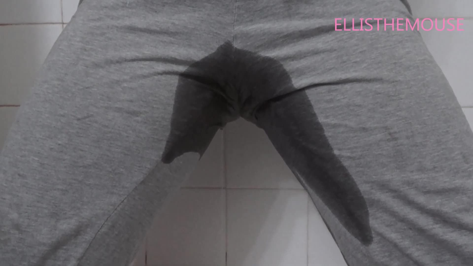 Wetting Grey Pants + Peeing Pink Panties