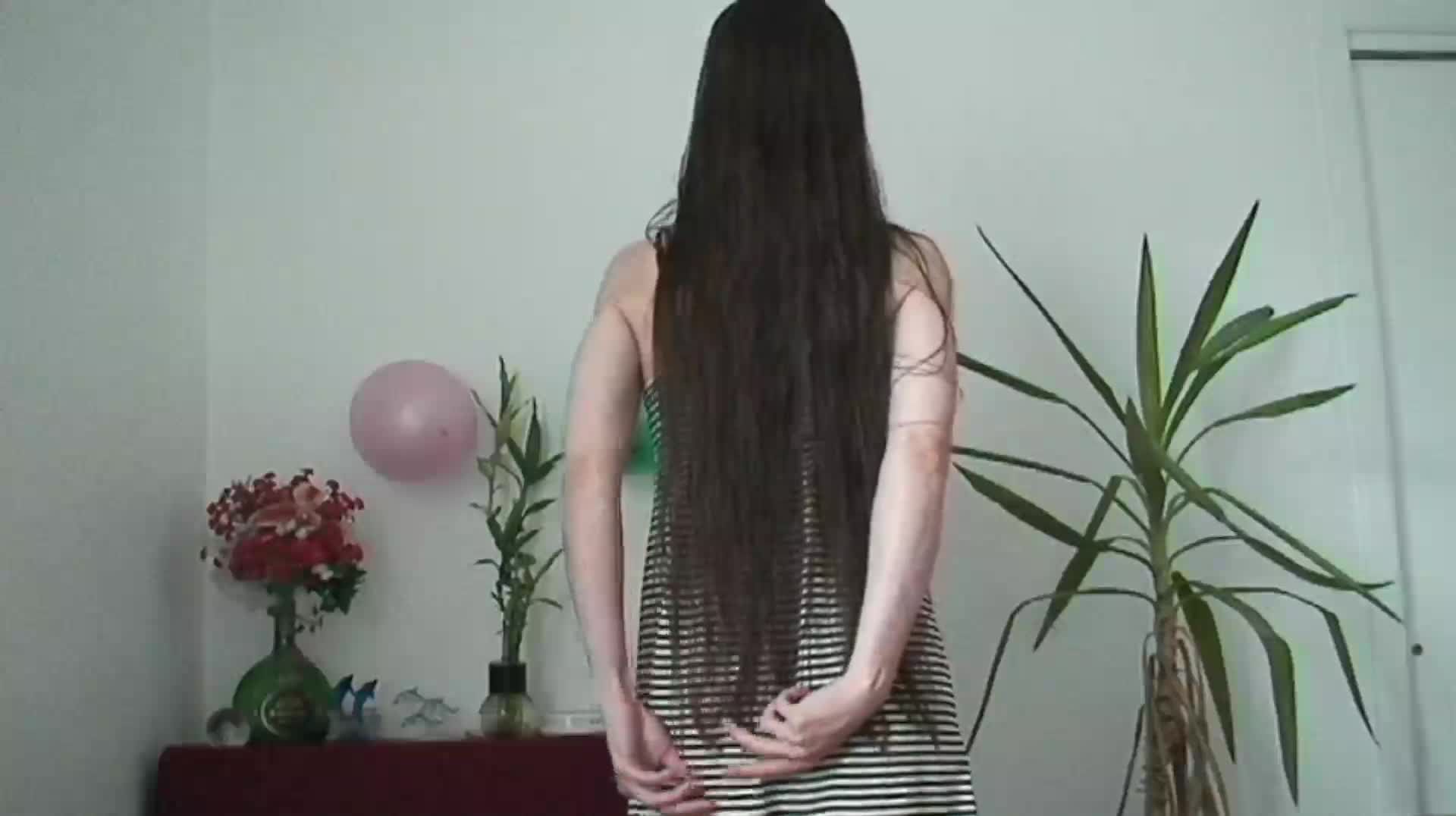 brushing my LONG wet hair after shower
