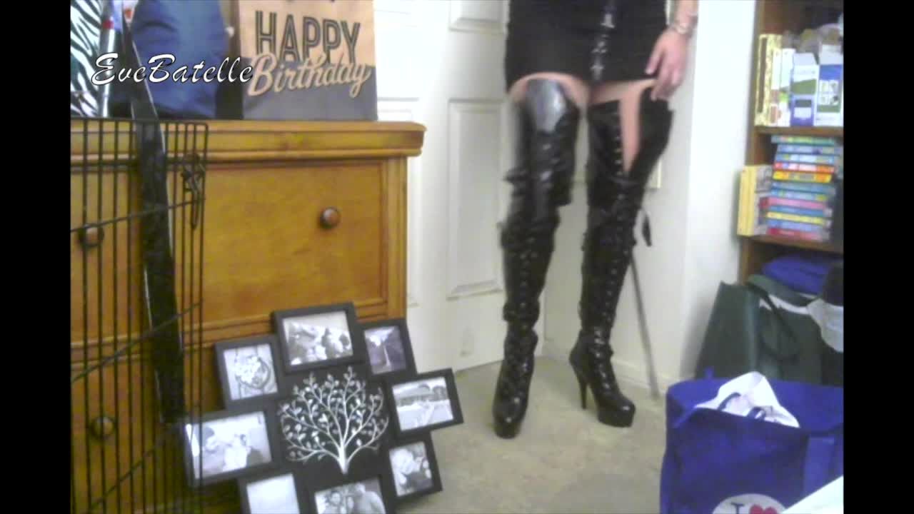 New Black Leather Boots CBT Game
