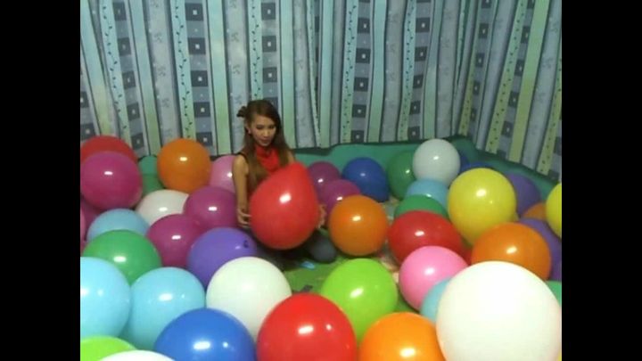 Non Nude Asian 100 Balloons Sit Popped