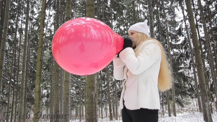 Katya Winter Blows To Pop Red Balloon